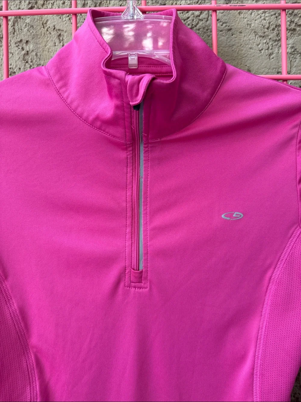 Champion Women's Long-Sleeve Hot Pink Quarter-Zip Performance Top